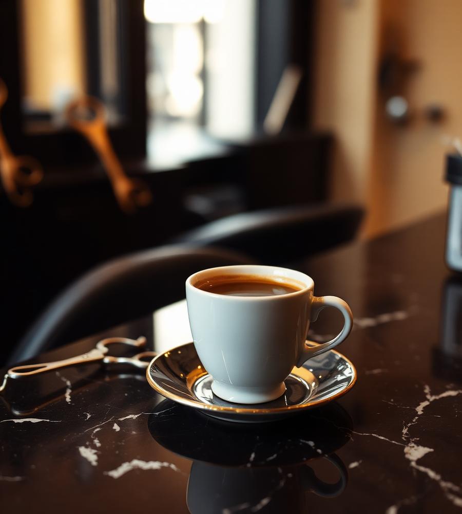 Kawa espresso w salonie